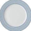 Laura Ashley ontbijtbord Candy Stripe blauw D 20 H 1,9 cm