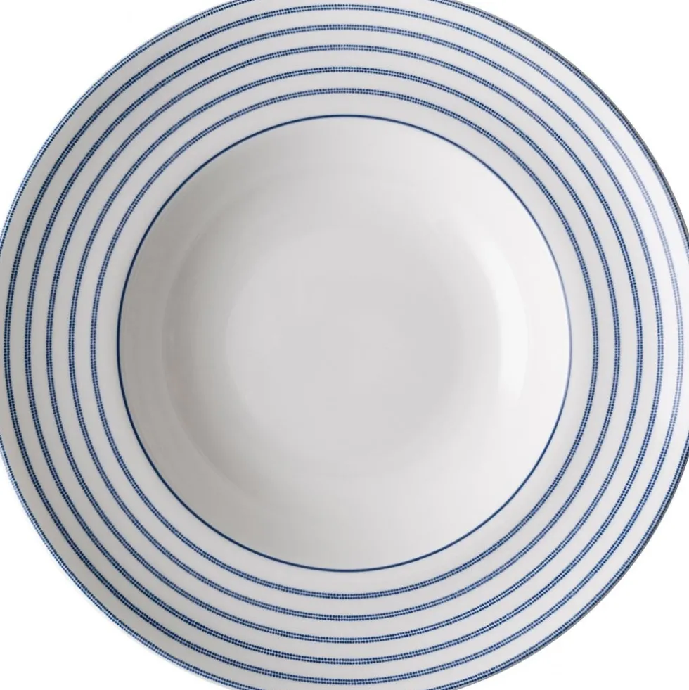 Laura Ashley pastabord Candy Stripe blauw D 27,5 H 5,4 cm