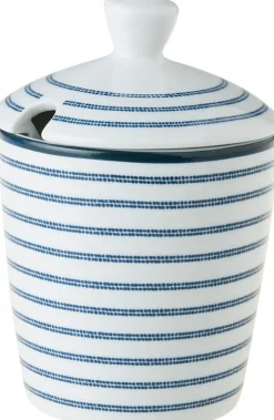 Laura Ashley suikerpot Candy Stripe blauw D 8 H 11,8 cm