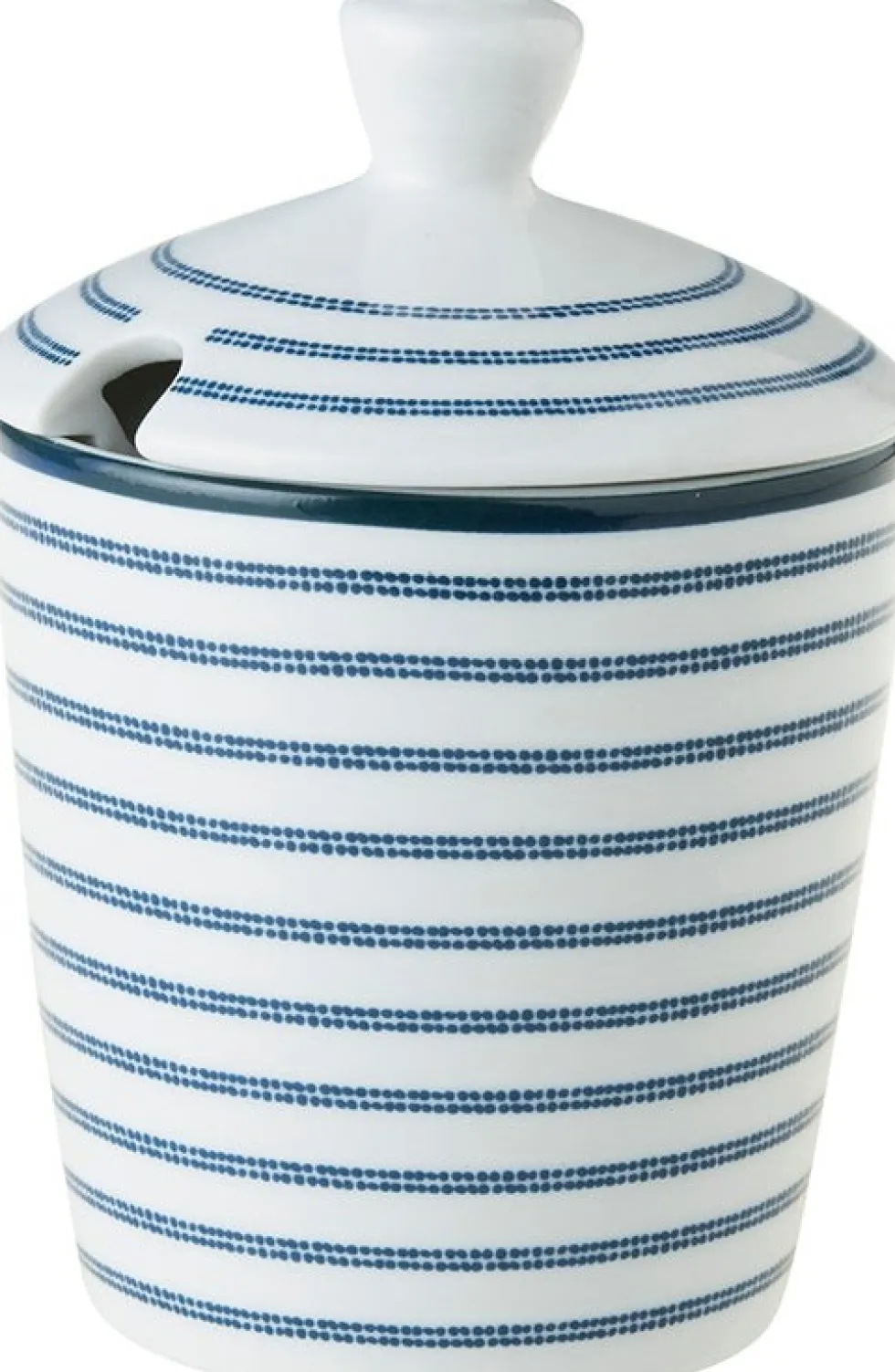 Laura Ashley suikerpot Candy Stripe blauw D 8 H 11,8 cm