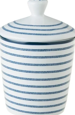 Laura Ashley suikerpot Candy Stripe blauw D 8 H 11,8 cm