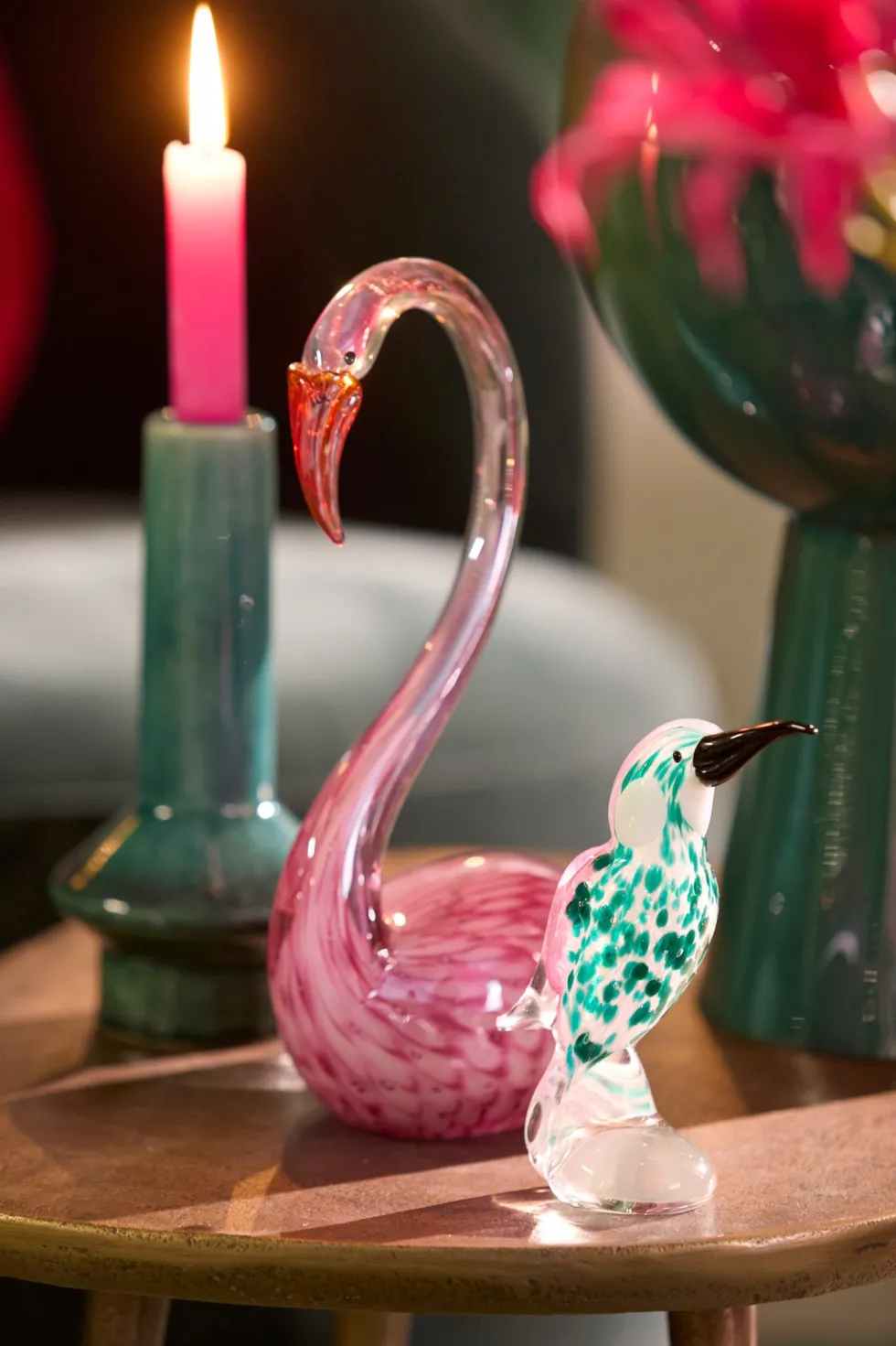 Light & Living beeld Swan roze 17 x 9,5 x 29 cm