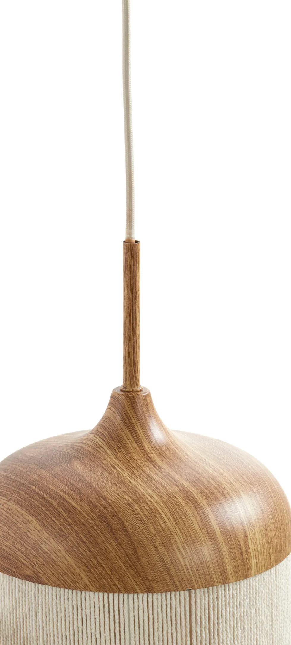 Light & Living hanglamp Dania wit / naturel 90 x 22 x 32 cm