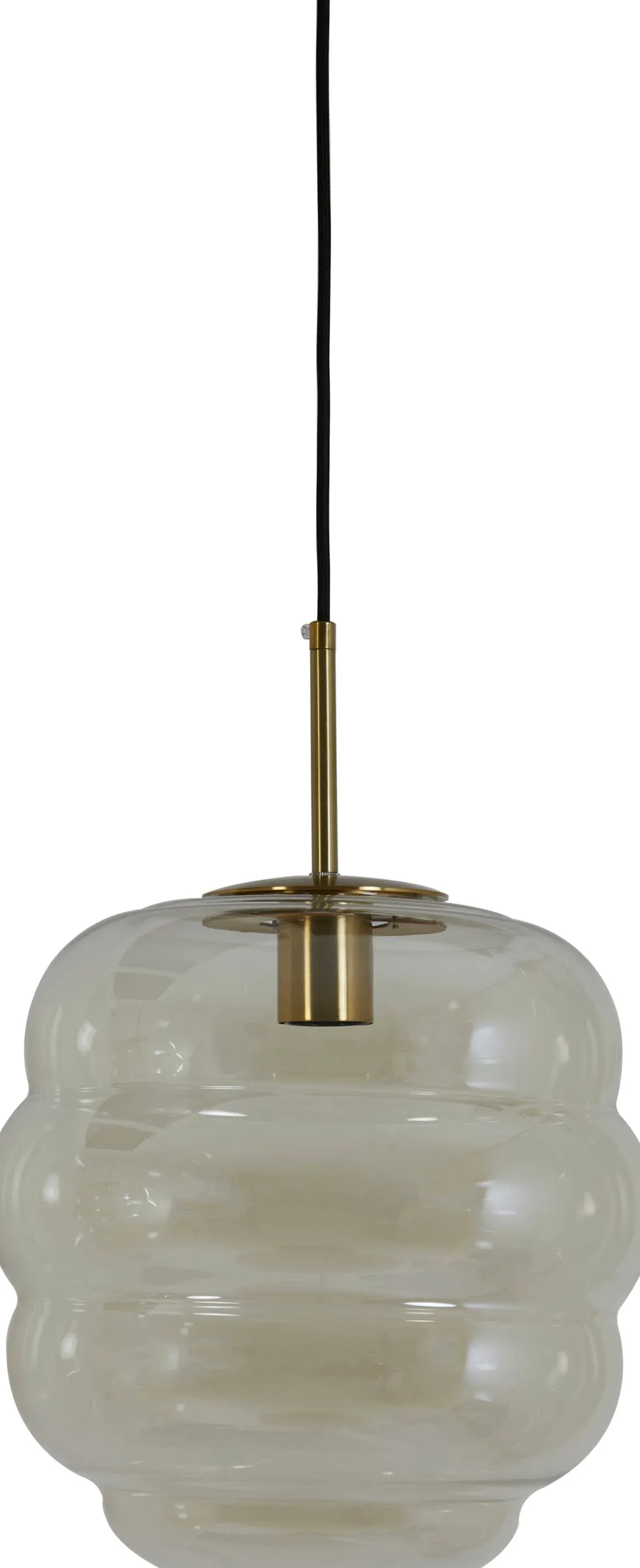 Light & Living hanglamp Misty beige / transparant D 30 H 37