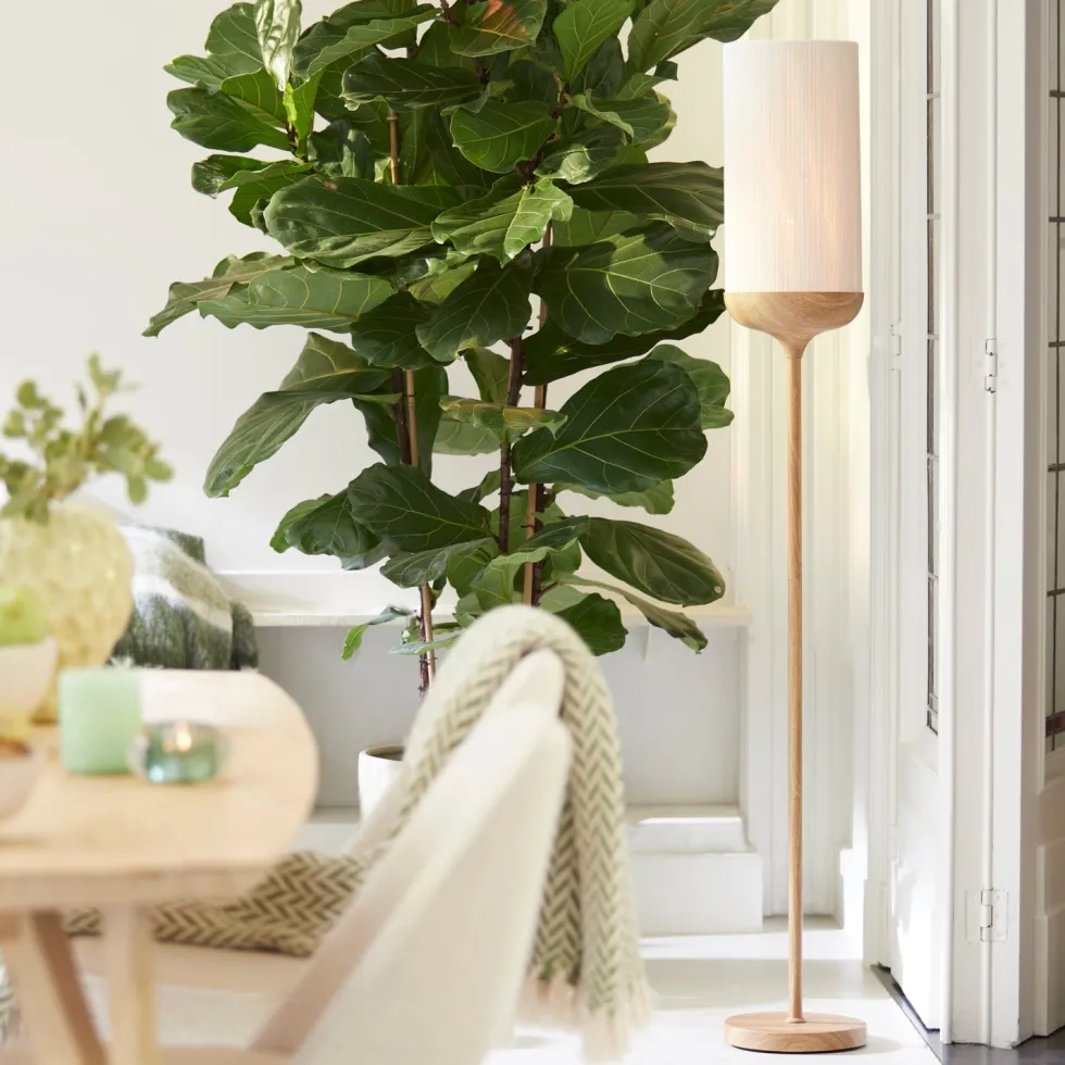 Light & Living vloerlamp Dania wit / naturel D 23 H 159 cm