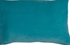 Linen & More Lara sierkussen duotoon blauw / groen 30 x 50 x 8 cm