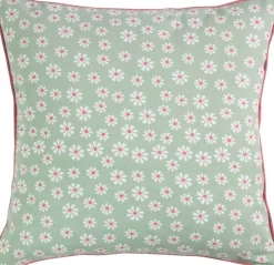 Linen & More sierkussen Daisy groen 50 x 50 cm