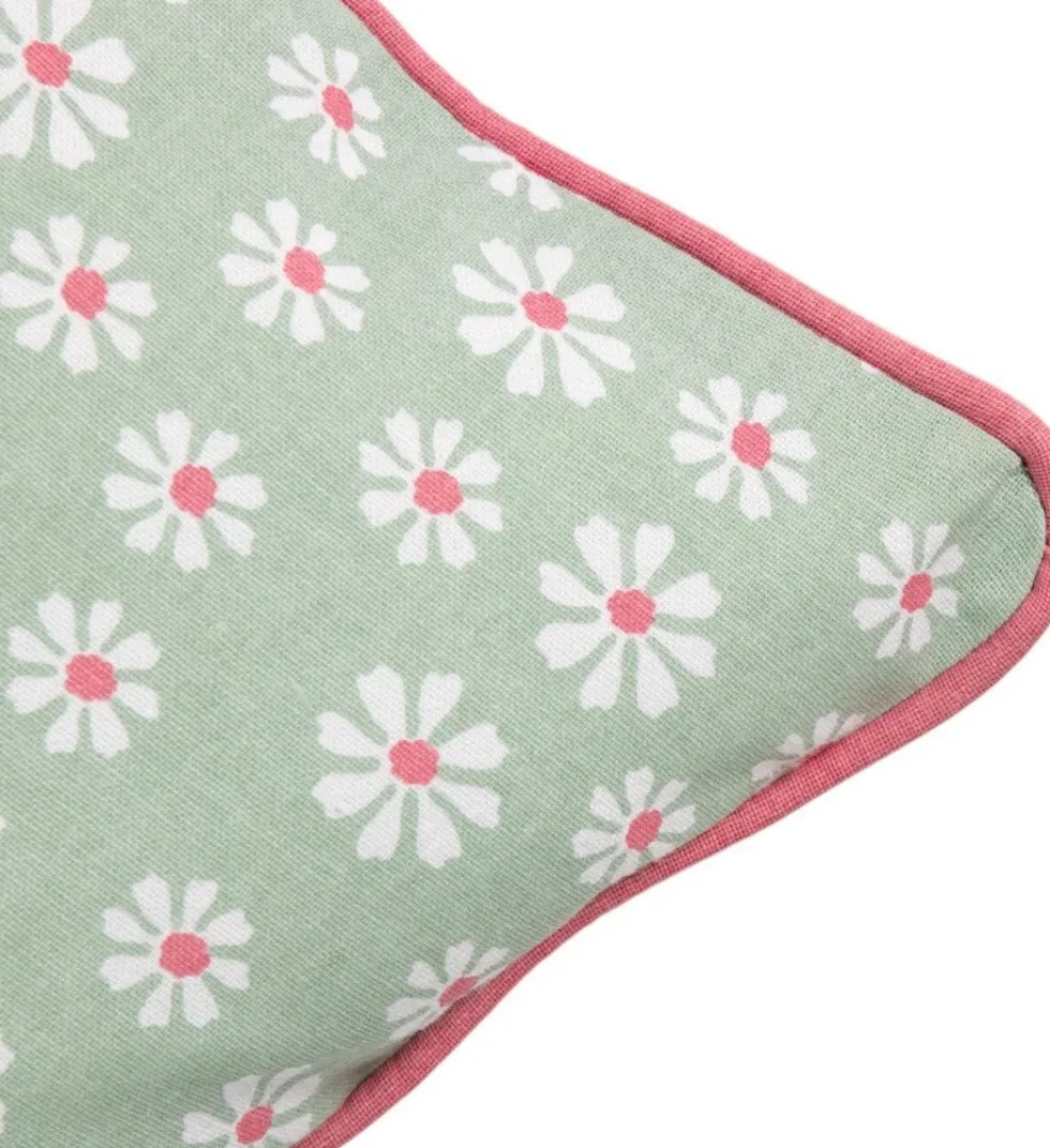Linen & More sierkussen Daisy groen 50 x 50 cm