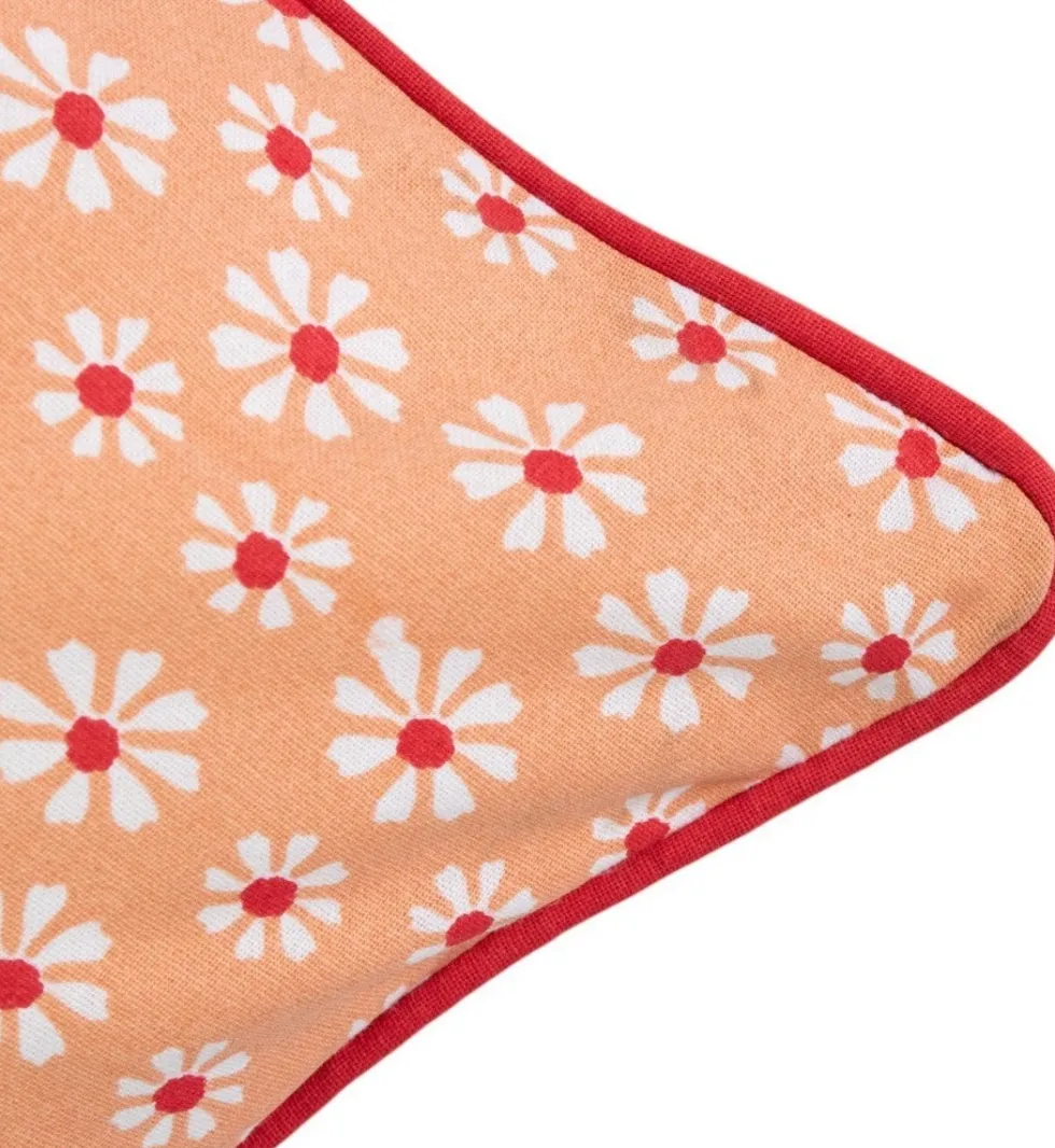Linen & More sierkussen Daisy oranje 50 x 50 cm