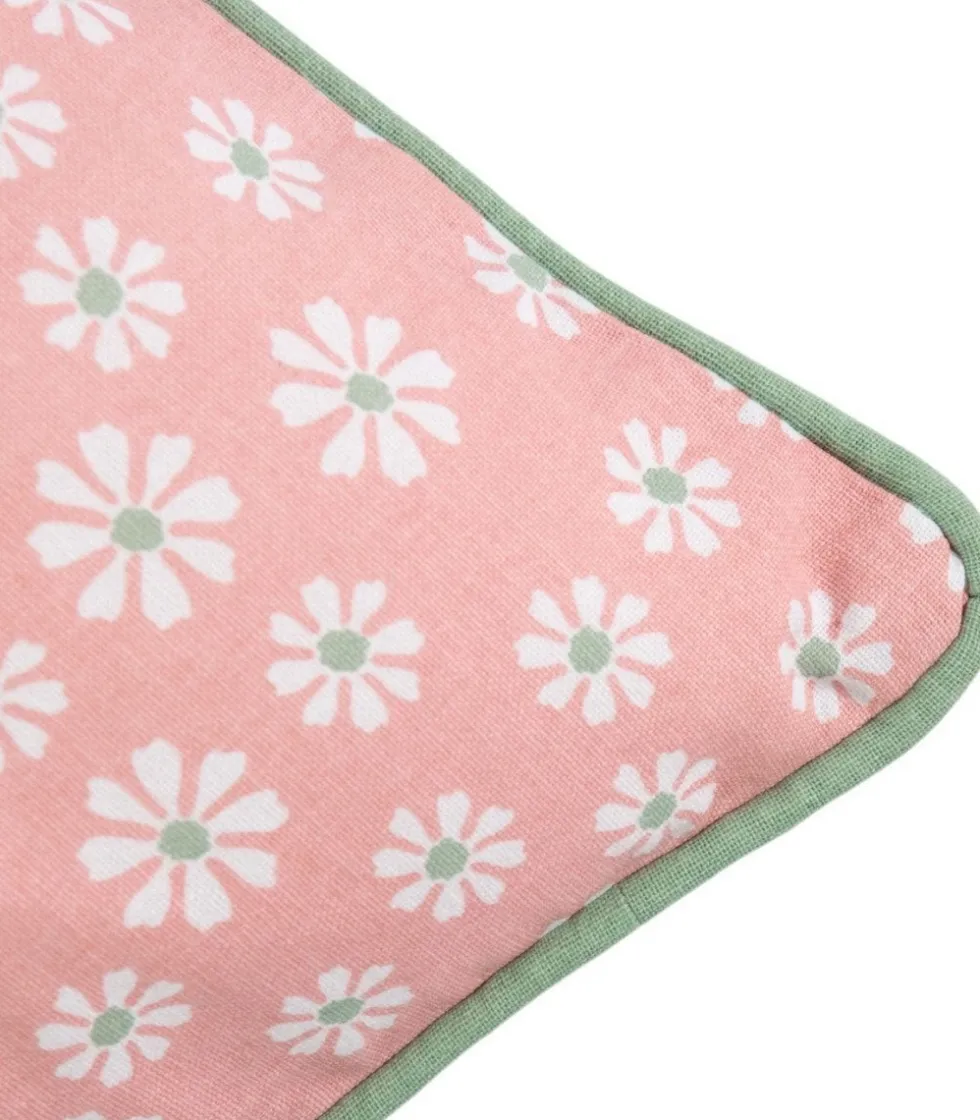 Linen & More sierkussen Daisy roze 50 x 50 cm