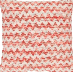 Linen & More sierkussen Dani wit / rood 45 x 45 cm