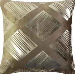 Linen & More sierkussen Kira bruin / goud 45 x 45 cm