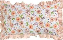 Linen & More sierkussen Louisa wit / oranje 30 x 50 cm
