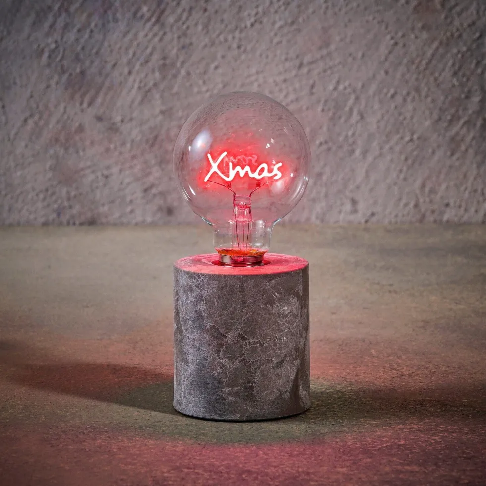 Luca Lighting tafellamp Anka xmas grijs D 8 H 18 cm