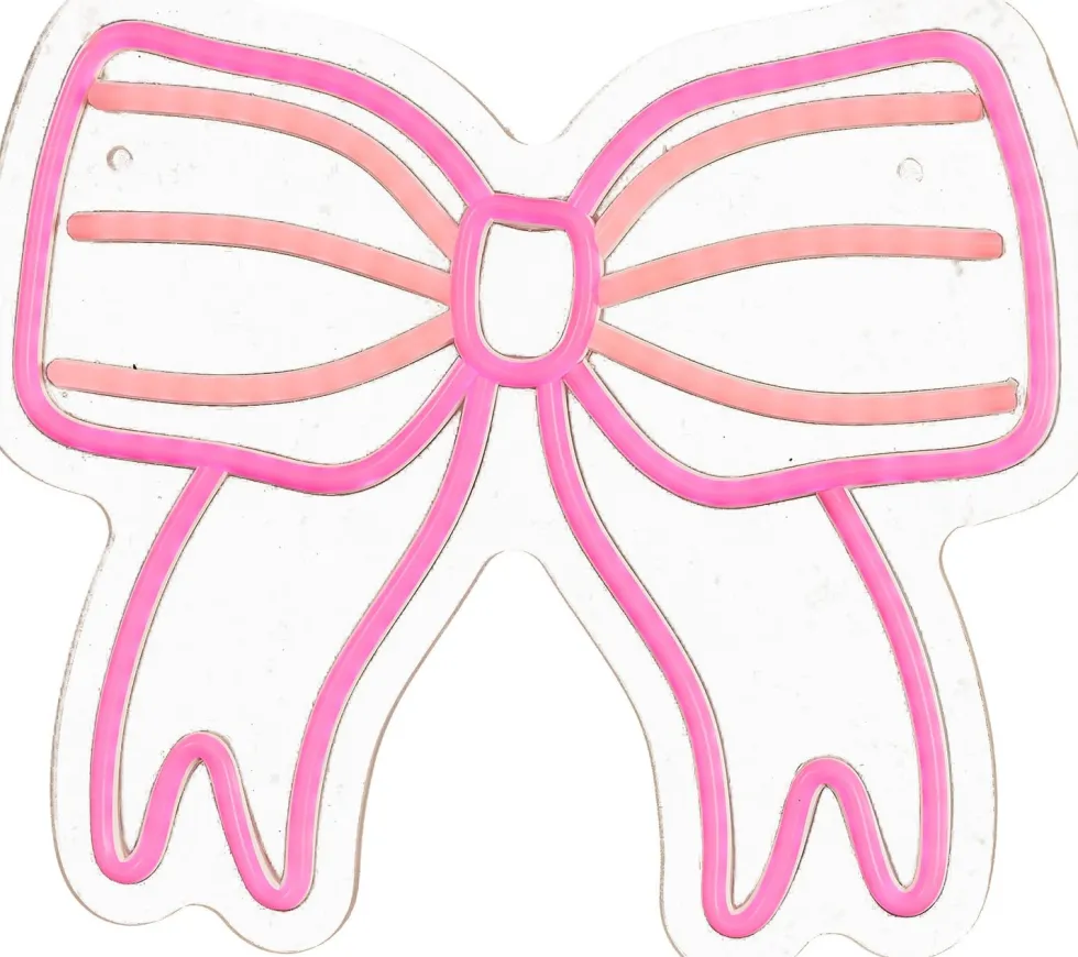 Luca Lighting wandhanger Neon strik roze 30 x 26 x 2 cm