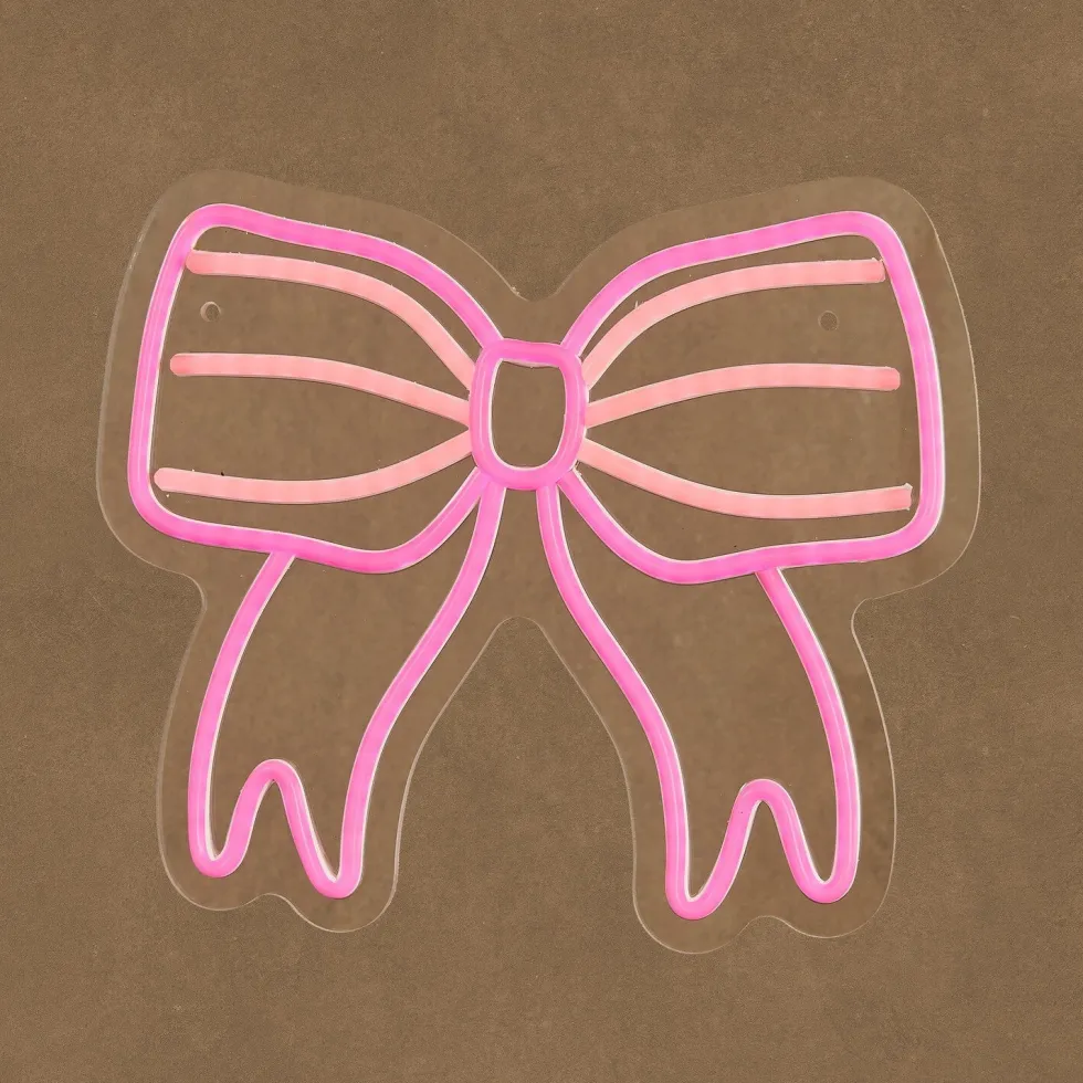Luca Lighting wandhanger Neon strik roze 30 x 26 x 2 cm