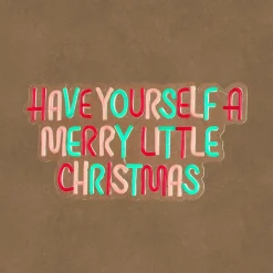 Luca Lighting wandhanger Neon merry little christmas rood / wit 45 x 23 x 2 cm