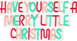 Luca Lighting wandhanger Neon merry little christmas rood / wit 45 x 23 x 2 cm