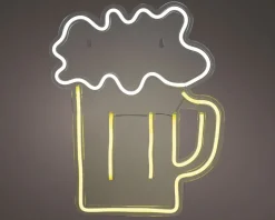 Lumineo wandlamp Beer geel / wit 29 x 35,5 x 1,6 cm