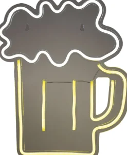 Lumineo wandlamp Beer geel / wit 29 x 35,5 x 1,6 cm