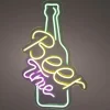 Lumineo wandlamp Beer Time groen / geel / roze 29 x 38 x 1,6 cm