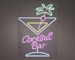 Lumineo wandlamp Cocktail Bar roze / blauw / geel 30 x 42 x 1,6 cm
