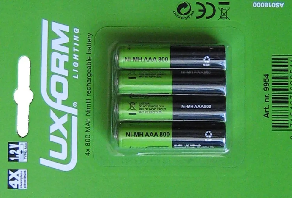 Luxform Lighting AAA oplaadbare batterij 4x 800 Mah NimH