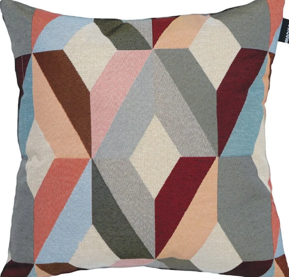 Madison sierkussen Lior blauw / grijs / roze 45 x 45 cm