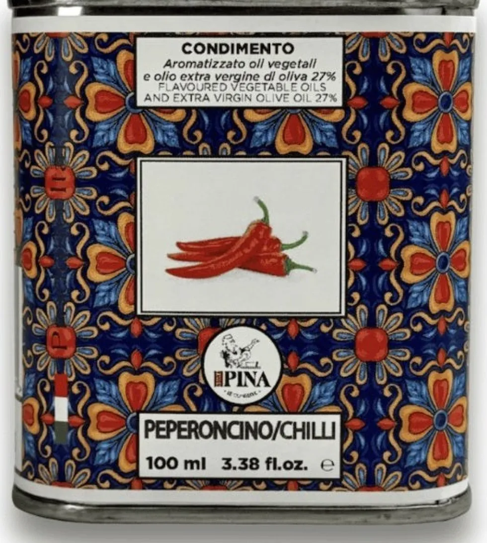 Maioliche condimento olijfolie in blik Chili 100 ml