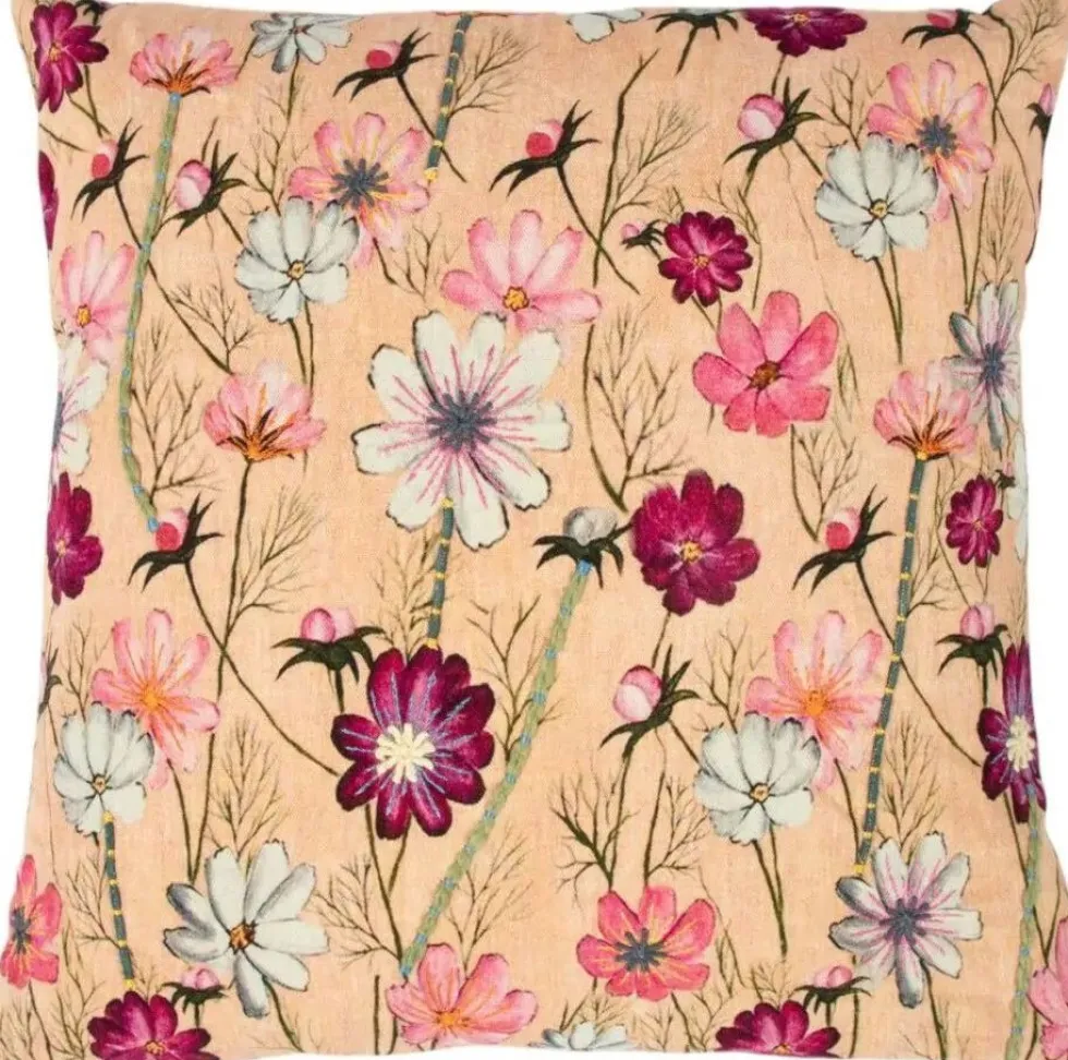 Mars & More sierkussen Wildflower beige / roze 45 x 45 cm