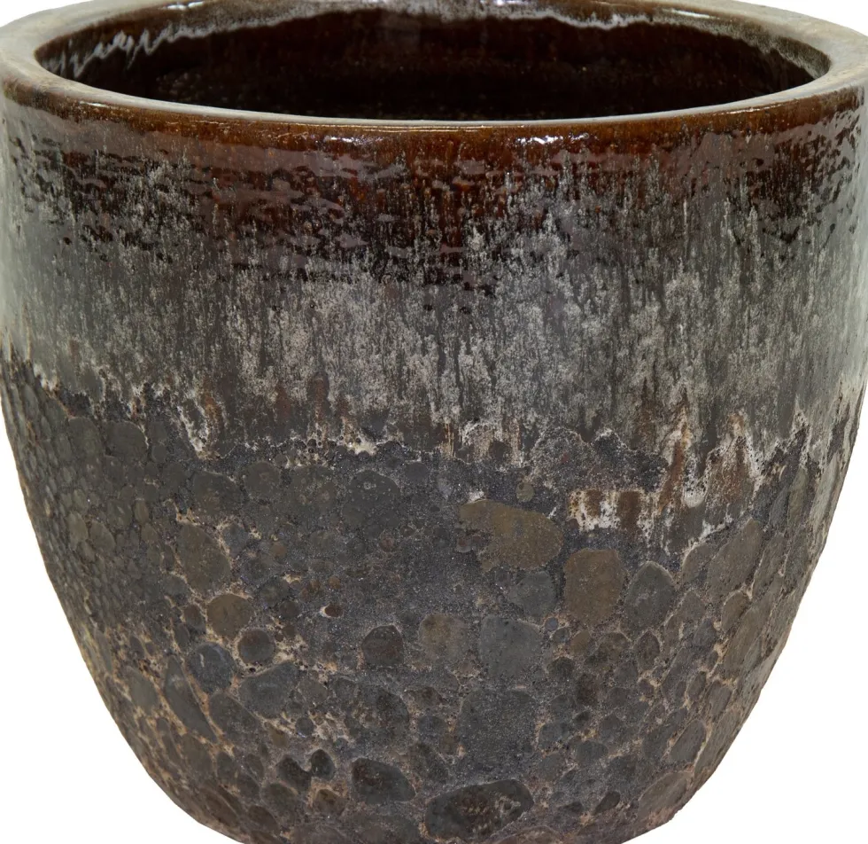 Mega Collections bloempot Antique 2 Tone bruin D 60 H 52 cm