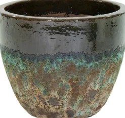 Mega Collections bloempot Antique 2 Tone groen D 48 H 41 cm