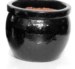Mega Collections bloempot Delta zwart D 21 H 16 cm