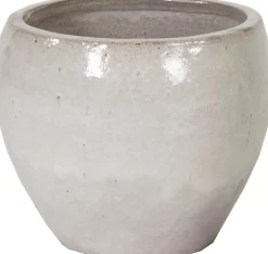 Mega Collections bloempot Glazed wit D 20 H 18 cm