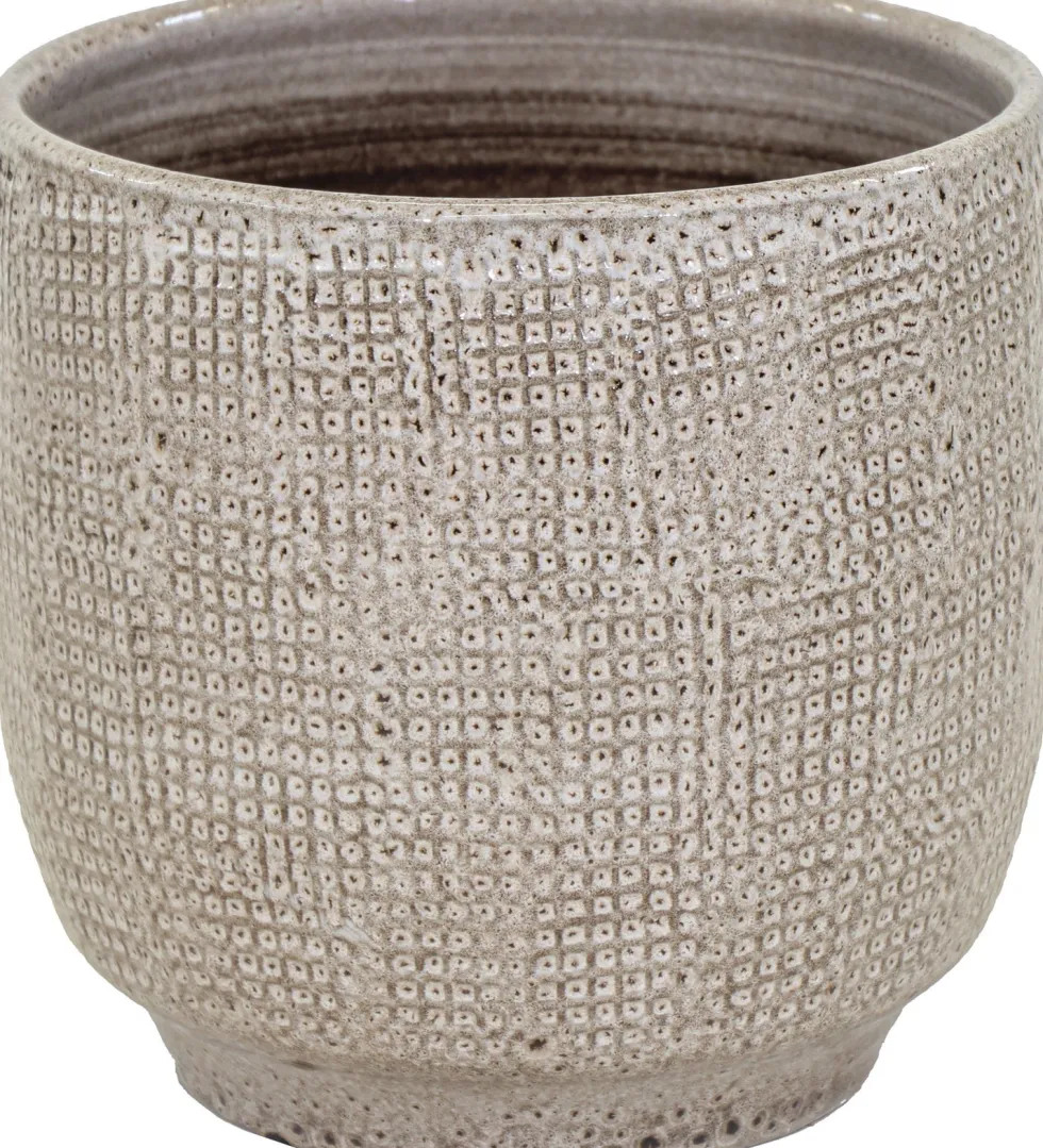 Mega Collections bloempot op voet Bohemian taupe D 30 H 29 cm