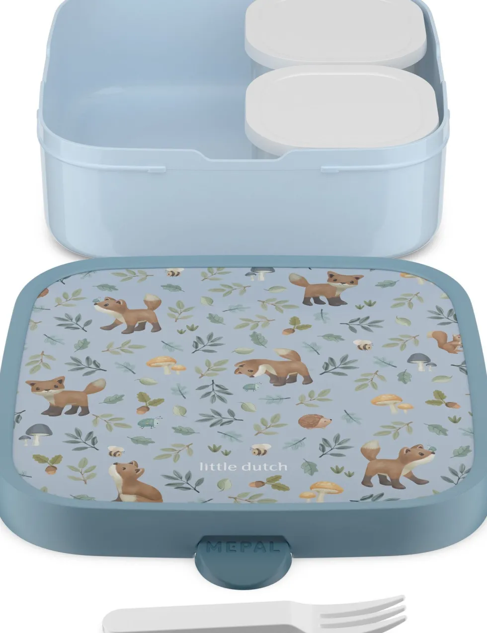 Mepal Bento broodtrommel Campus Forest Friends blauw 18,4 x 18,2 x 6,5 cm