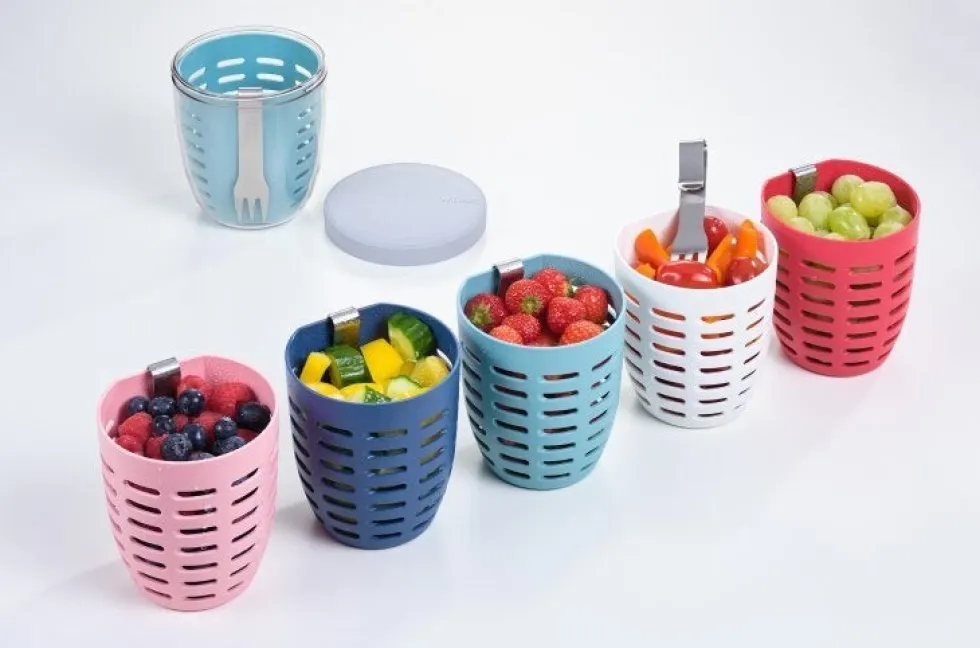 Mepal fruitpot Ellipse rood D 12,7 H 10,7 cm