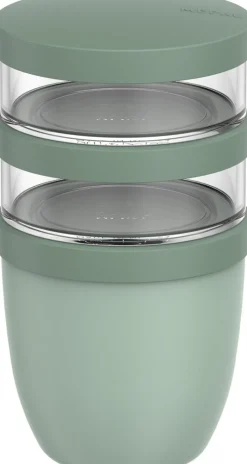 Mepal lunchpot Ellipse 3-delig groen D 10,7 H 20 cm