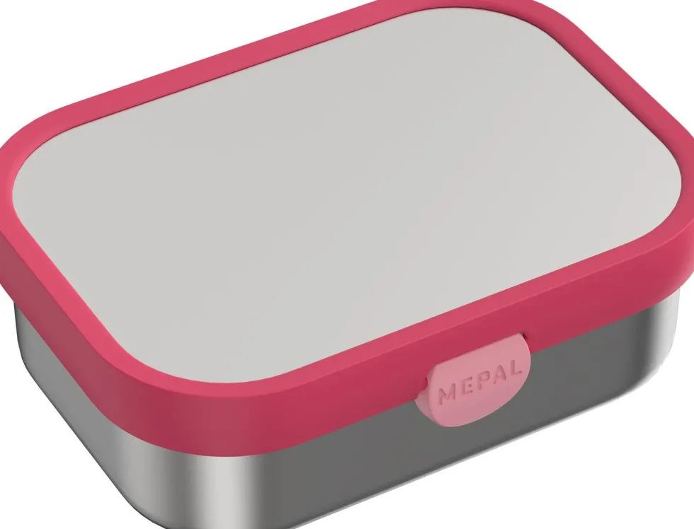 Mepal rvs broodtrommel Campus roze 17,8 x 13,2 x 6,1 cm