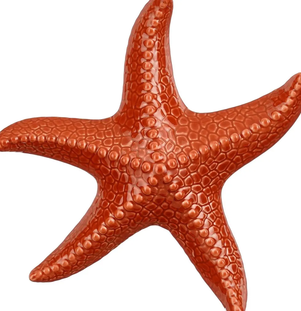Mica Decorations beeld Marina zeester rood 18 x 16 x 3,5 cm