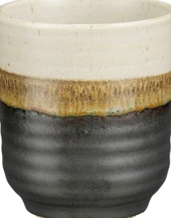 Mica Decorations beker Ethan wit / zwart D 7,5 H 9 cm