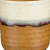 Mica Decorations beker Ethan wit / bruin D 7,5 H 9 cm