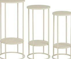 Mica Decorations bijzettafel Eline crème D 22 H 50 cm