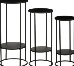 Mica Decorations bijzettafel Eline zwart D 22 H 50 cm