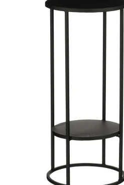Mica Decorations bijzettafel Eline zwart D 22 H 50 cm