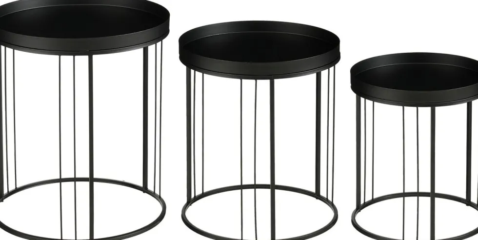 Mica Decorations bijzettafel Beth zwart D 35 H 40 cm