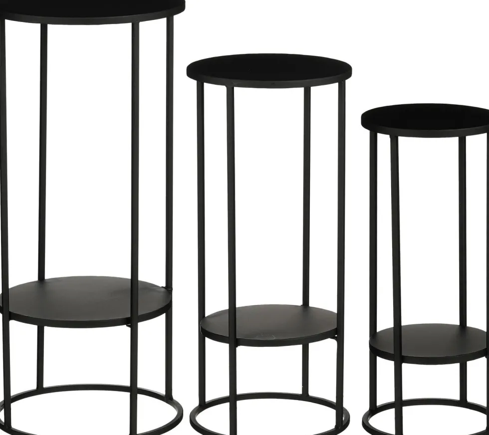 Mica Decorations bijzettafel Eline zwart D 32 H 70 cm