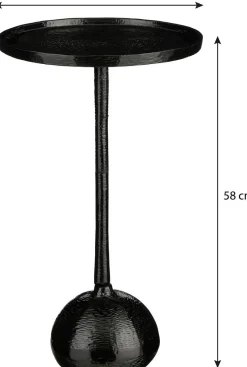Mica Decorations bijzettafel Colin zwart D 34 H 58 cm