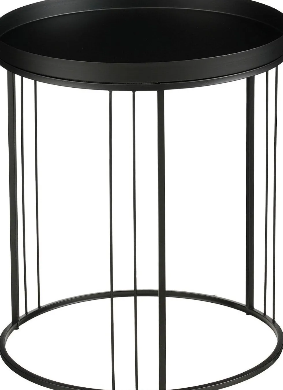 Mica Decorations bijzettafel Beth zwart D 40 H 46 cm