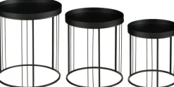 Mica Decorations bijzettafel Beth zwart D 40 H 46 cm